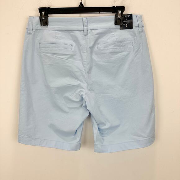 J.Crew 9" Frankie Bermuda Chino Short Cotton Mid Rise Light Blue US 6 NWT - Picture 7 of 11